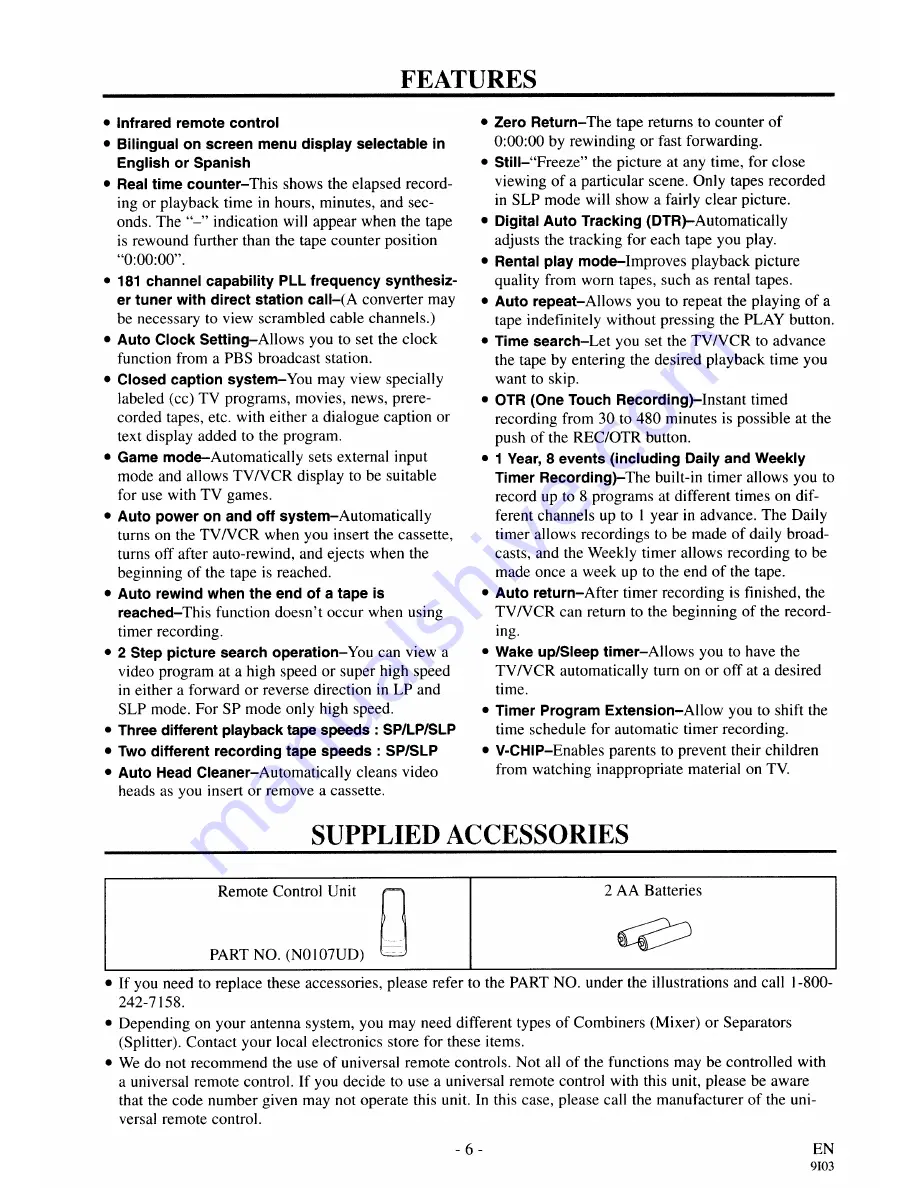 Symphonic SC319A Owner'S Manual Download Page 6