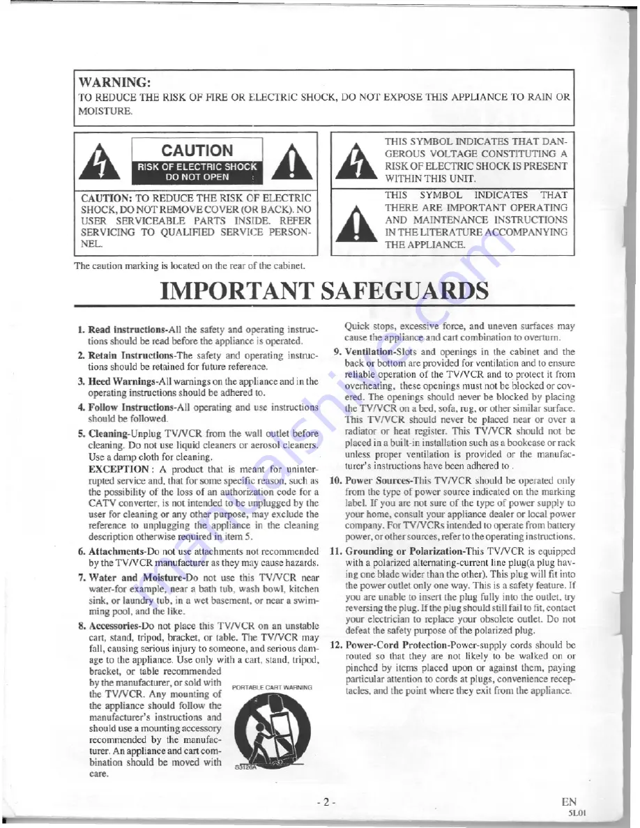 Symphonic TVCR19F1 Owner'S Manual Download Page 2