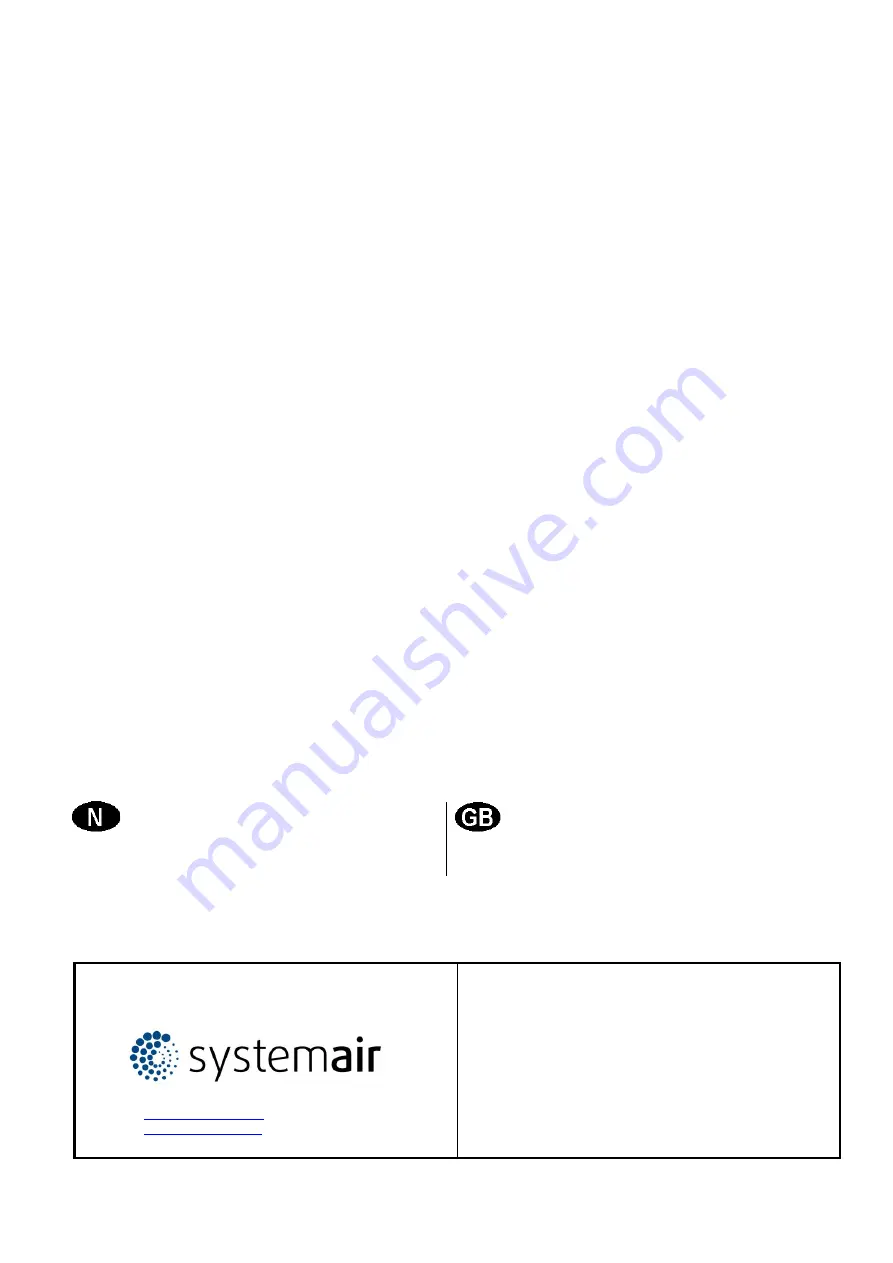 SystemAir Villavent SLIM-LINE SL-2A Installation, User And Maintenance Instructions Download Page 8