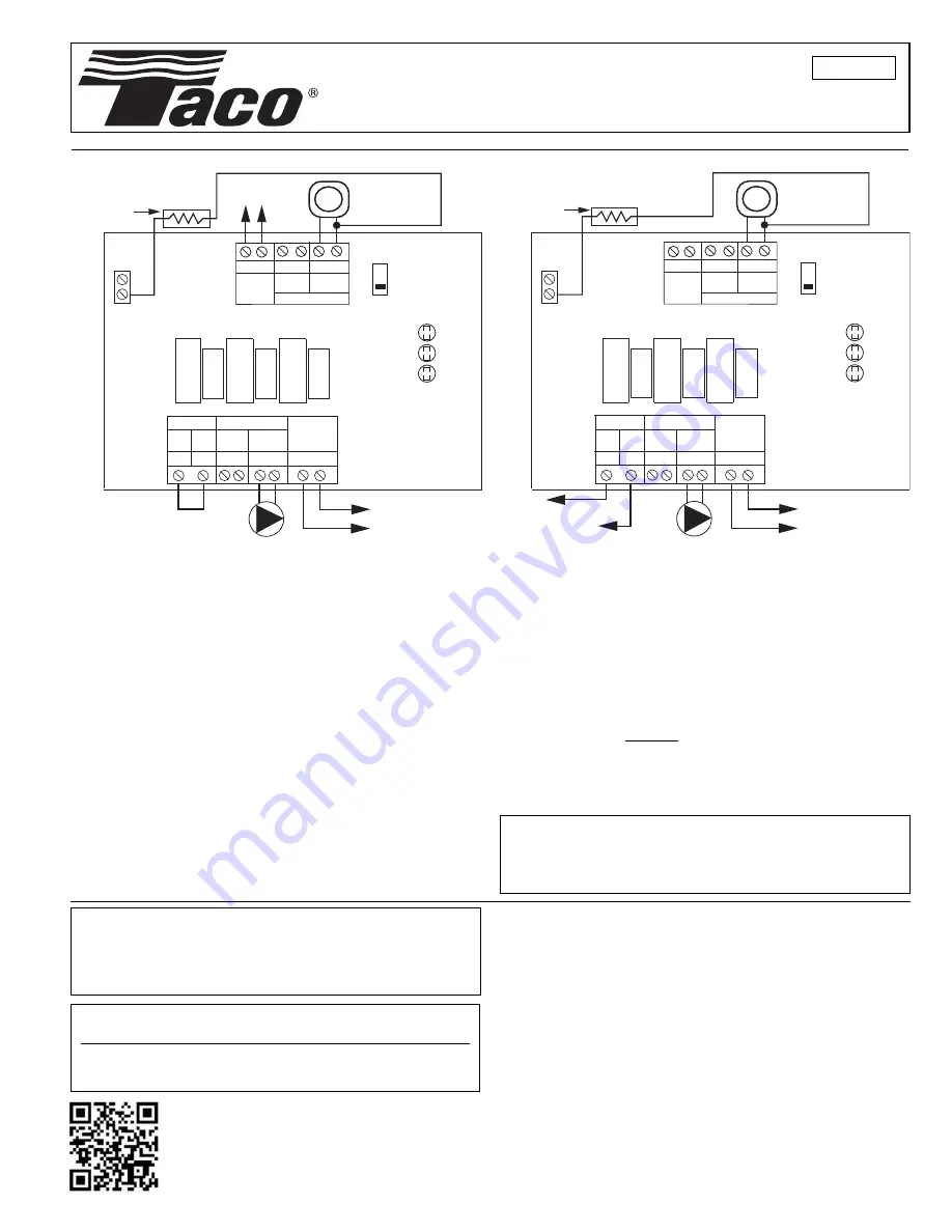 Taco SR502-4 Instruction Sheet Download Page 1