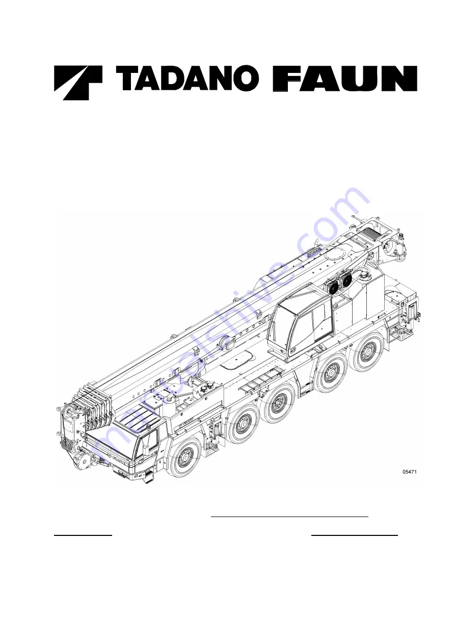 Tadano FAUN ATF 220G-5 Operating, Service And Maintenance Manual Download Page 1