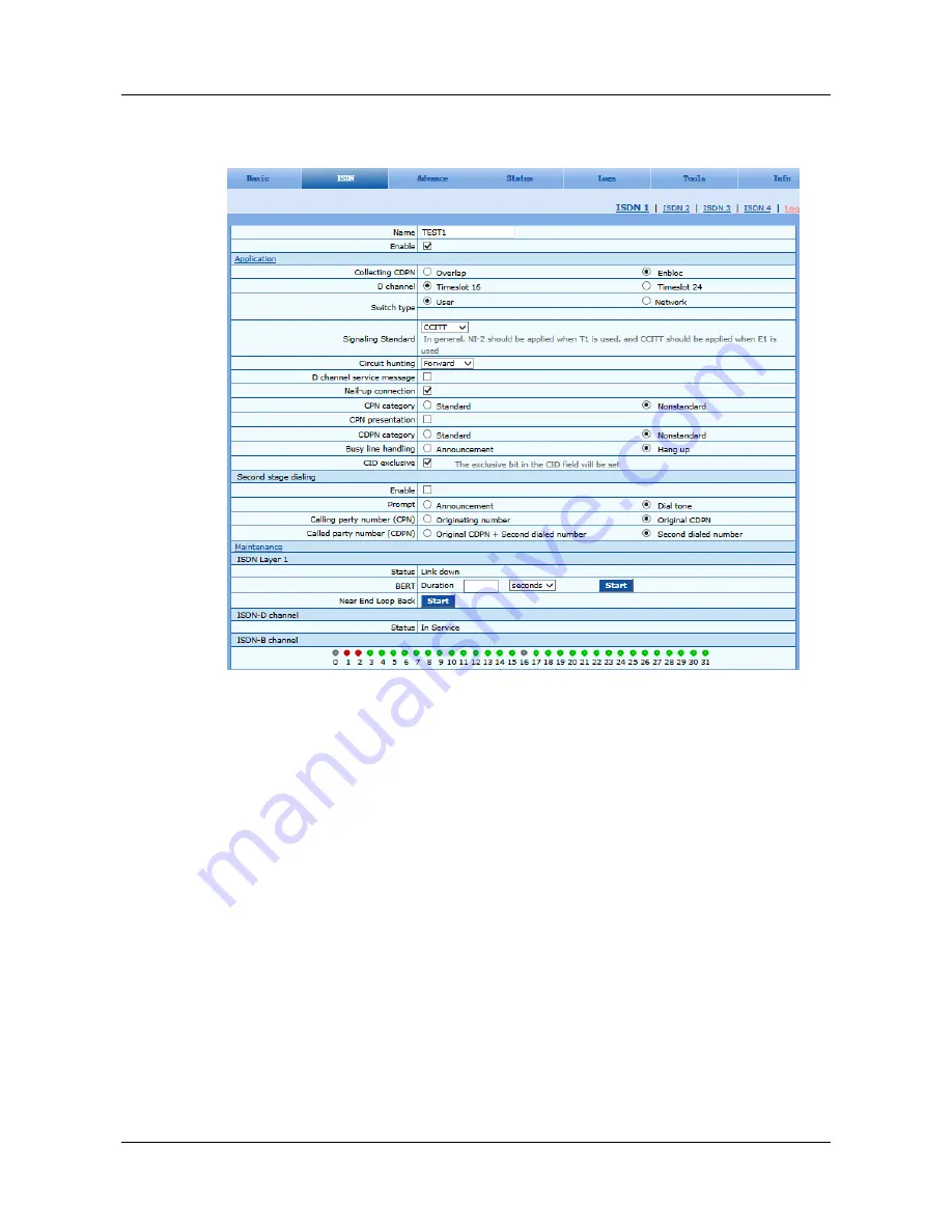 Tadiran Telecom TGW1E1-2G User Configuration Manual Download Page 88