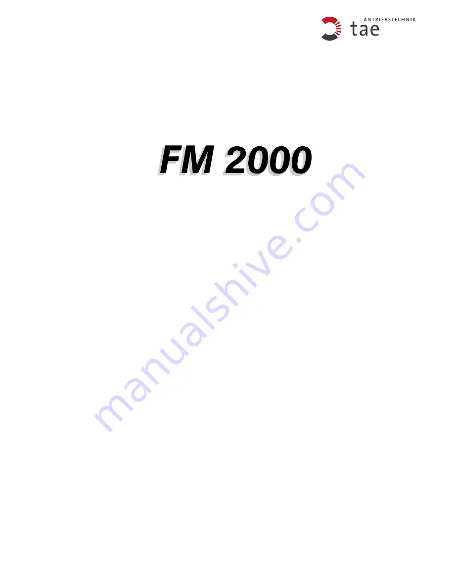 tae FM 2000 Instruction & Operation Manual Download Page 1