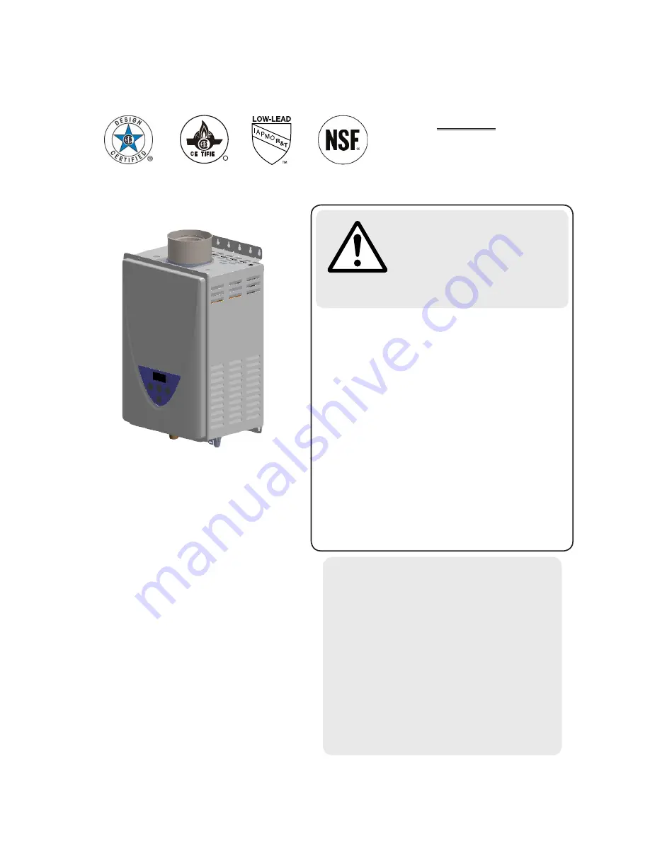 Takagi 110c Installation Manual And Owner'S Manual Download Page 1