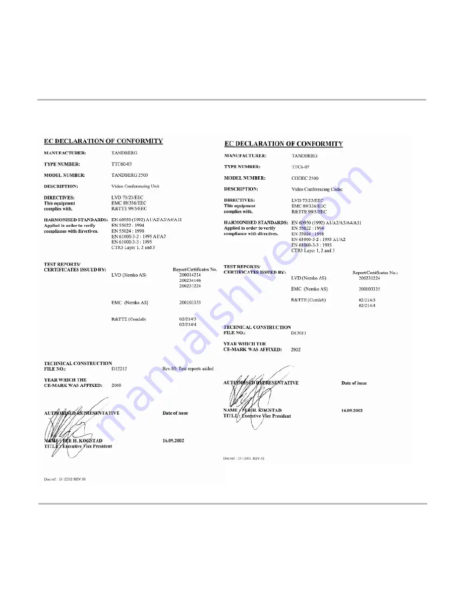 TANDBERG 2500 User Manual Download Page 113