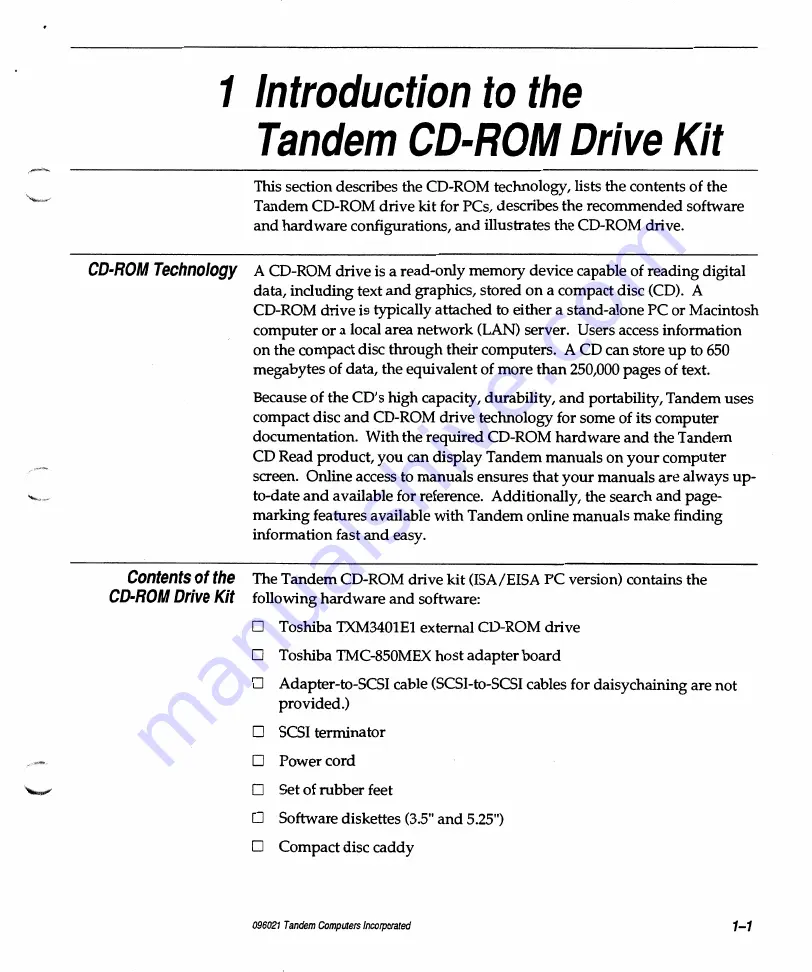 Tandem CD-ROM Drive Скачать руководство пользователя страница 17