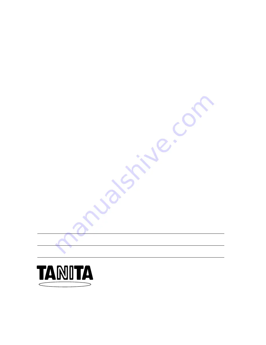 Tanita 2000 Instruction Manual Download Page 10