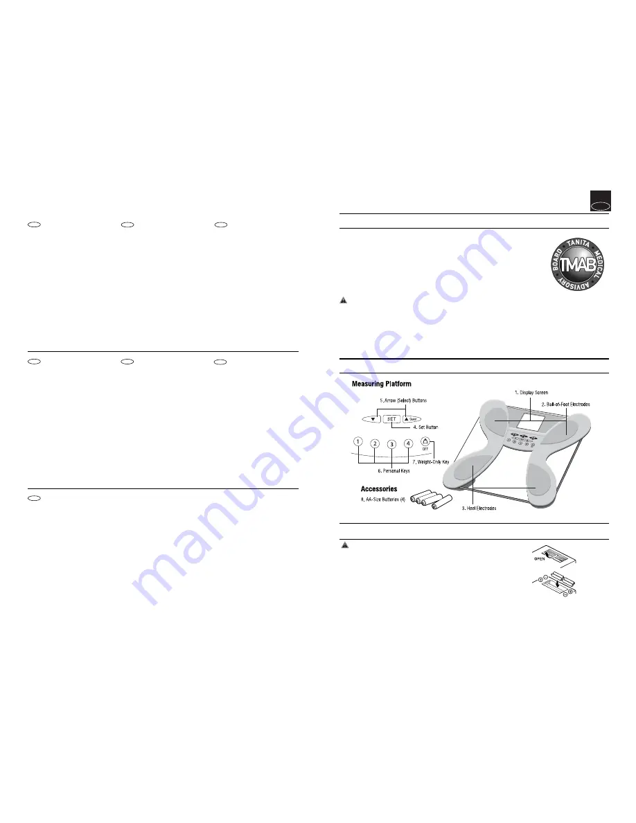 Tanita BC 531 INNERSCAN Instruction Manual Download Page 2