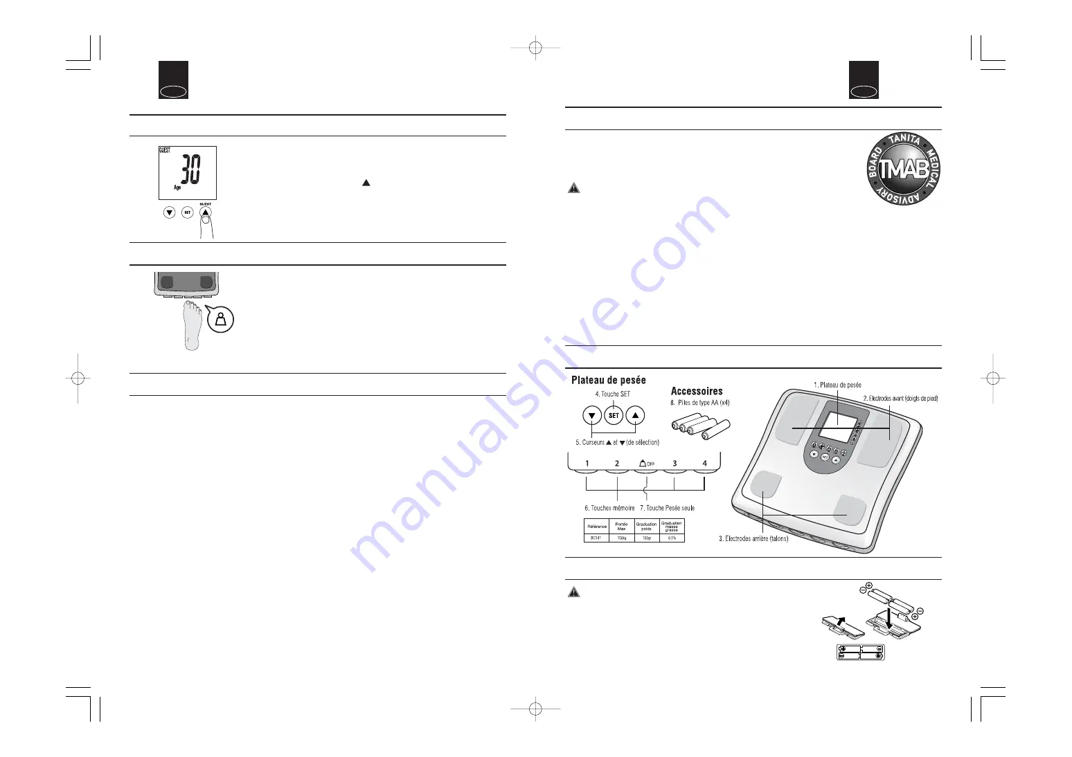 Tanita BC 541 INNERSCAN Instruction Manual Download Page 8