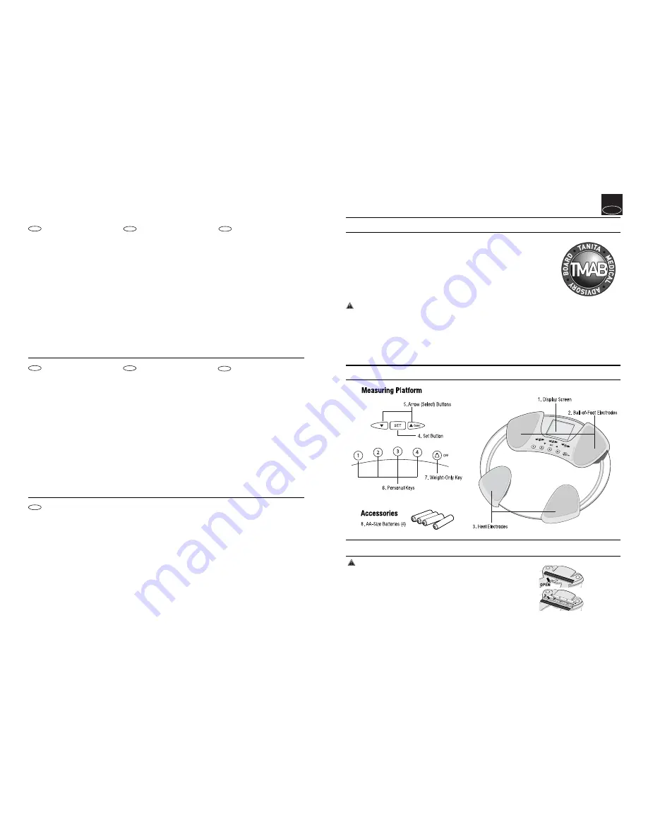 Tanita Body Composition Monitor BC-530 Скачать руководство пользователя страница 2