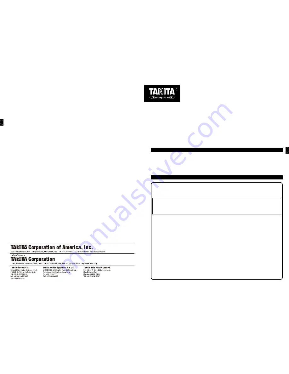 Tanita WB-8000RW Instruction Manual Download Page 13