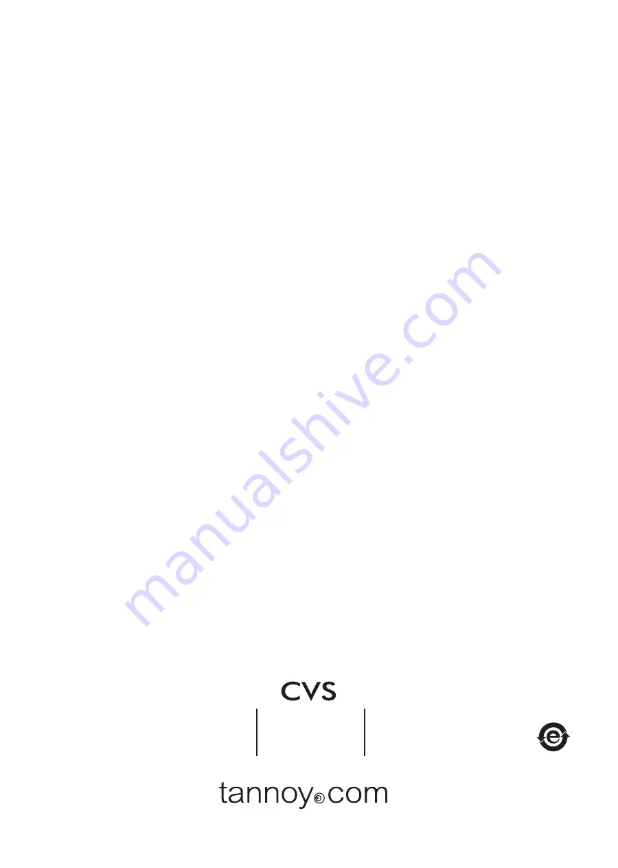 Tannoy CVS6 Installation Manual Download Page 18