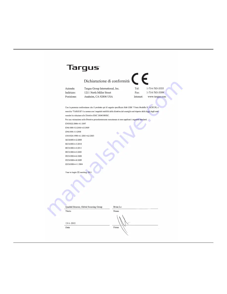 Targus 7-PORT HUB Скачать руководство пользователя страница 13