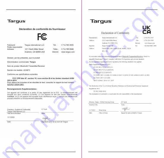 Targus ACA973 Скачать руководство пользователя страница 6