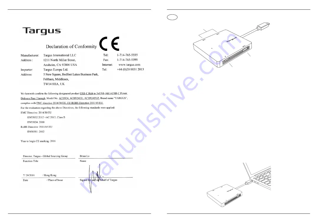 Targus ACH924 Скачать руководство пользователя страница 4