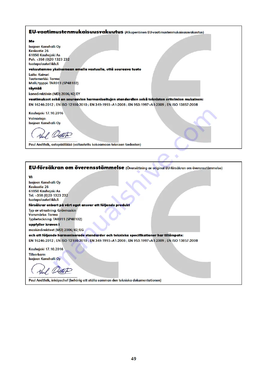 Tarmo TAR011 Instruction Manual Download Page 49