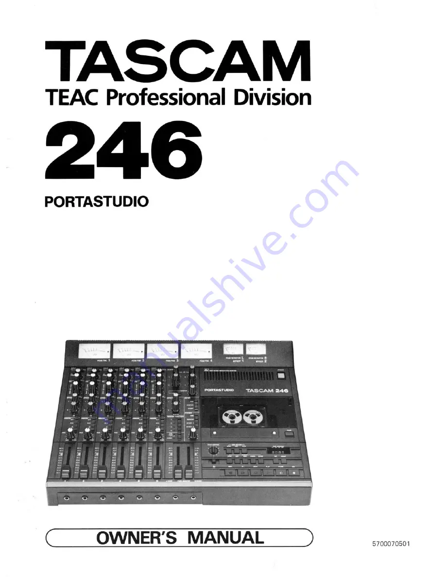 Tascam 246 Owner'S Manual Download Page 1