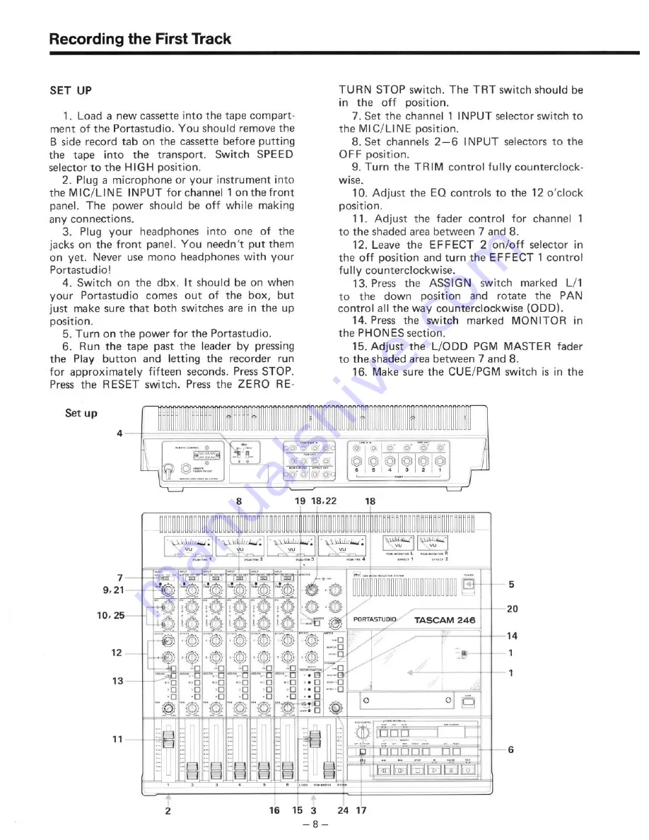 Tascam 246 Скачать руководство пользователя страница 8