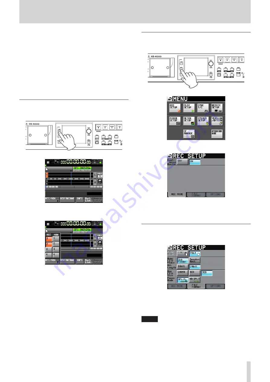 Tascam HS-4000 Owner'S Manual Download Page 69