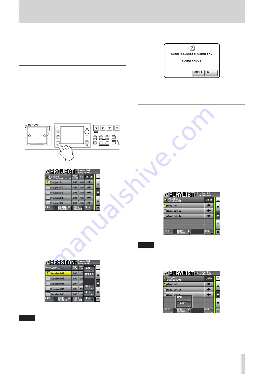 Tascam HS-4000 Owner'S Manual Download Page 77