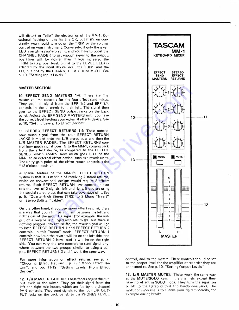 Tascam MM-1 Owner'S Manual Download Page 18