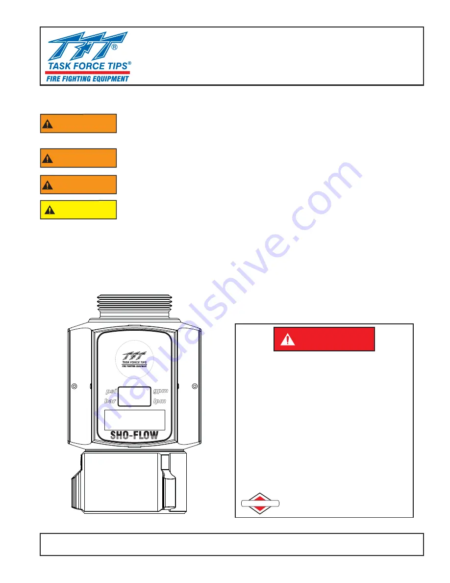 Task Force Tips SHO-FLOW SF-NF-NF-125 Instructions For Safe Operation And Maintenance Download Page 1