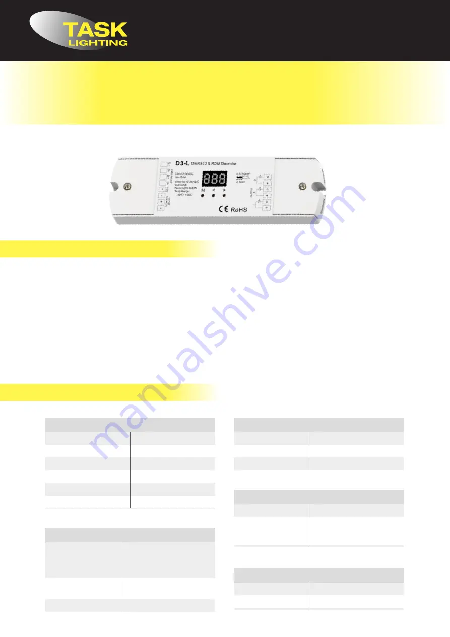 Task Lighting LCDMXSD-D3-L Скачать руководство пользователя страница 1