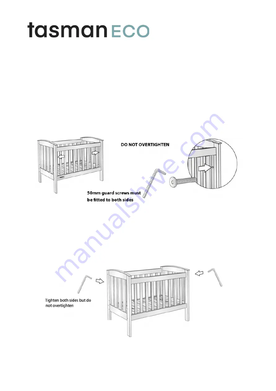 TasmanEco Elba Cot Assembly Instructions Manual Download Page 7