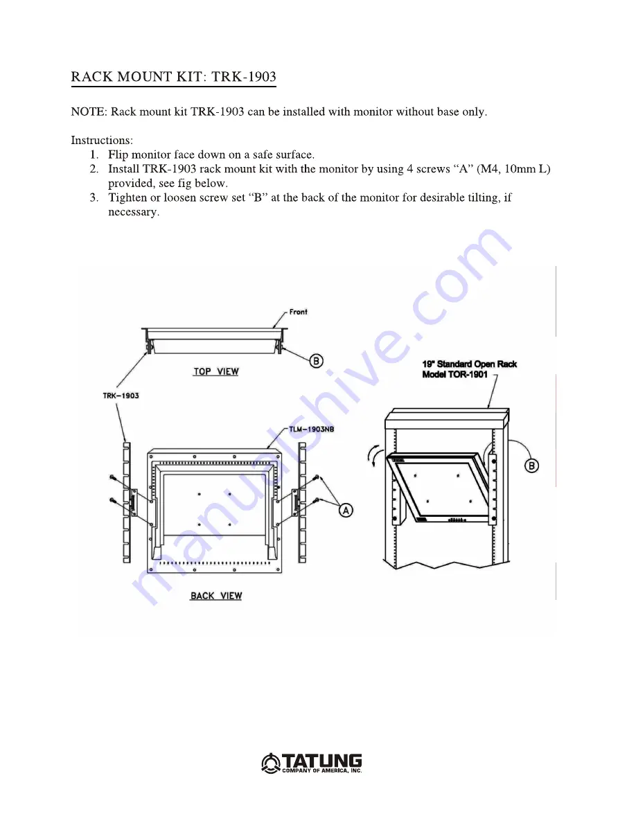 Tatung TLM-1903 Operating Instructions Manual Download Page 17