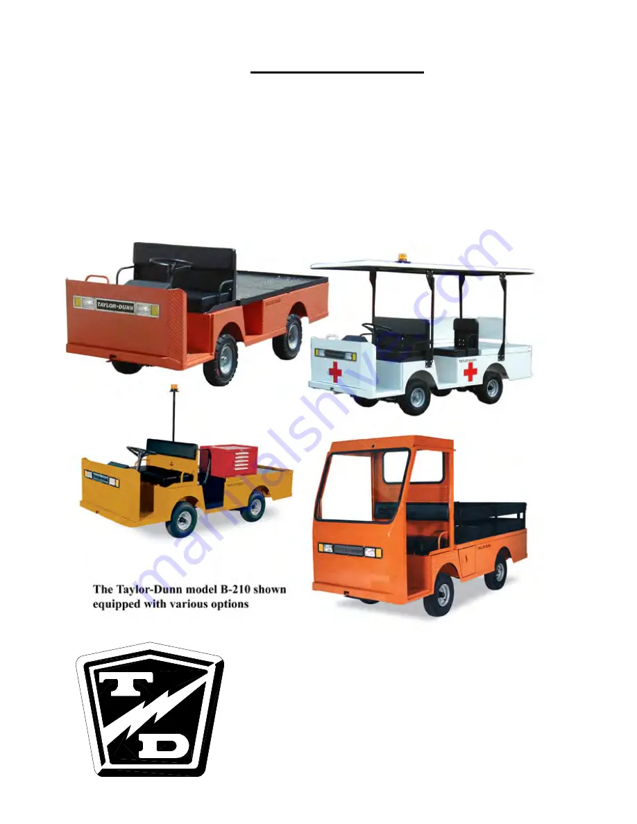 Taylor-Dunn B 2-10 Operation, T Roubleshooting And Replacement Parts Manual Download Page 7