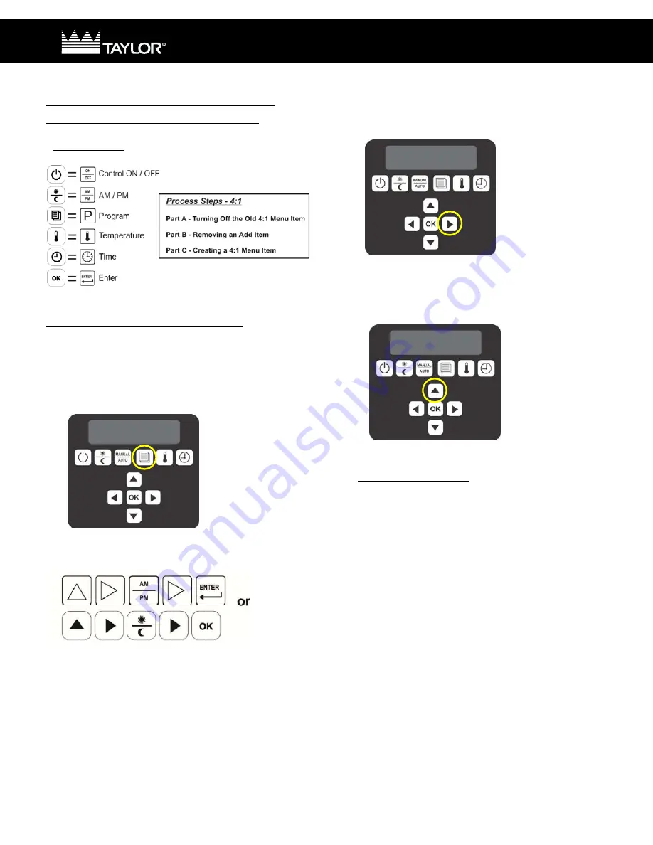 Taylor C842 Programming Instructions Manual Download Page 1