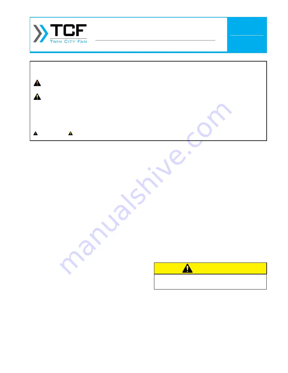 TCF MPQN Installation, Operation & Maintenance Manual Download Page 1