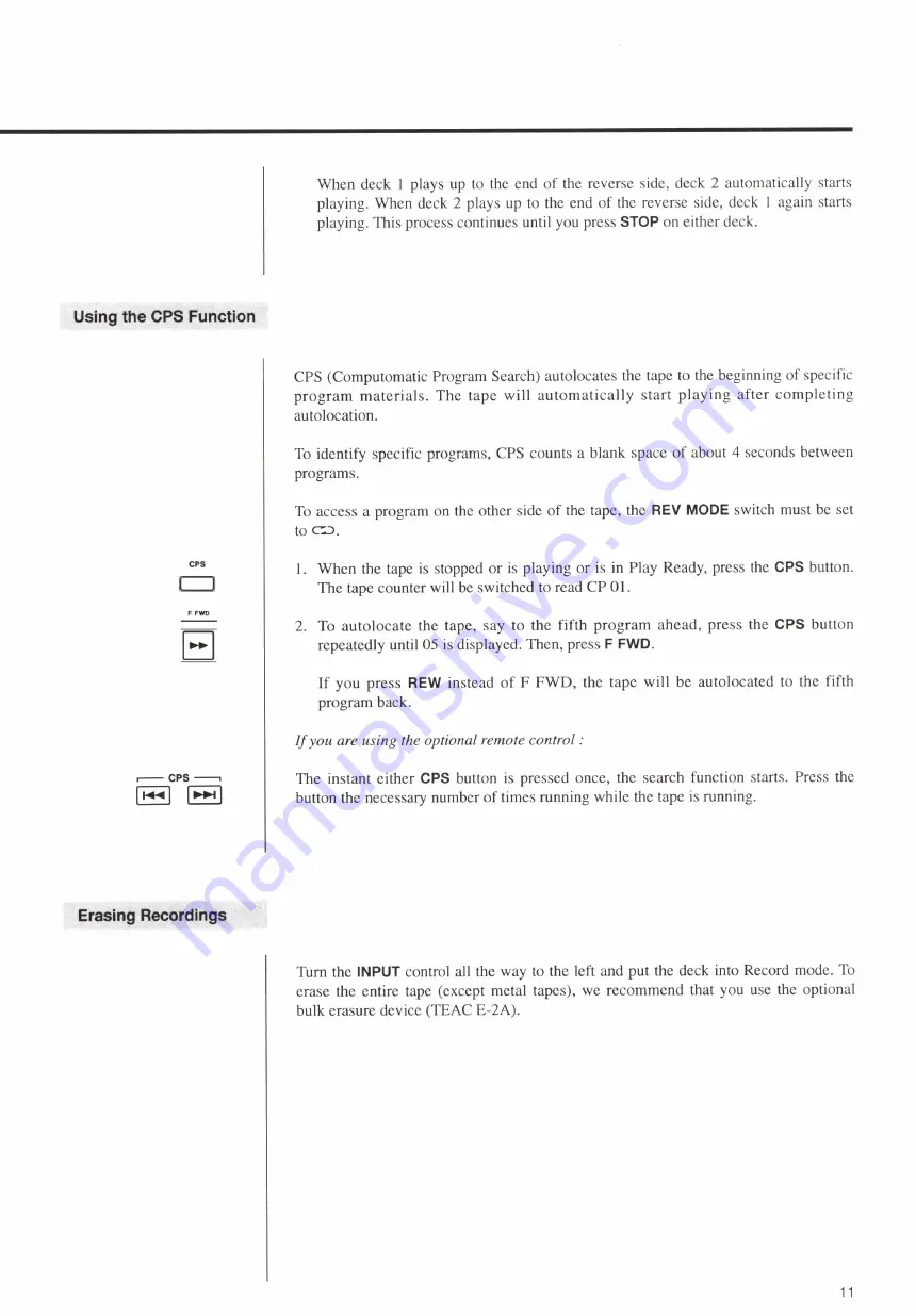 TEAC PROFESSIONAL TASCAM 302 Owner'S Manual Download Page 11