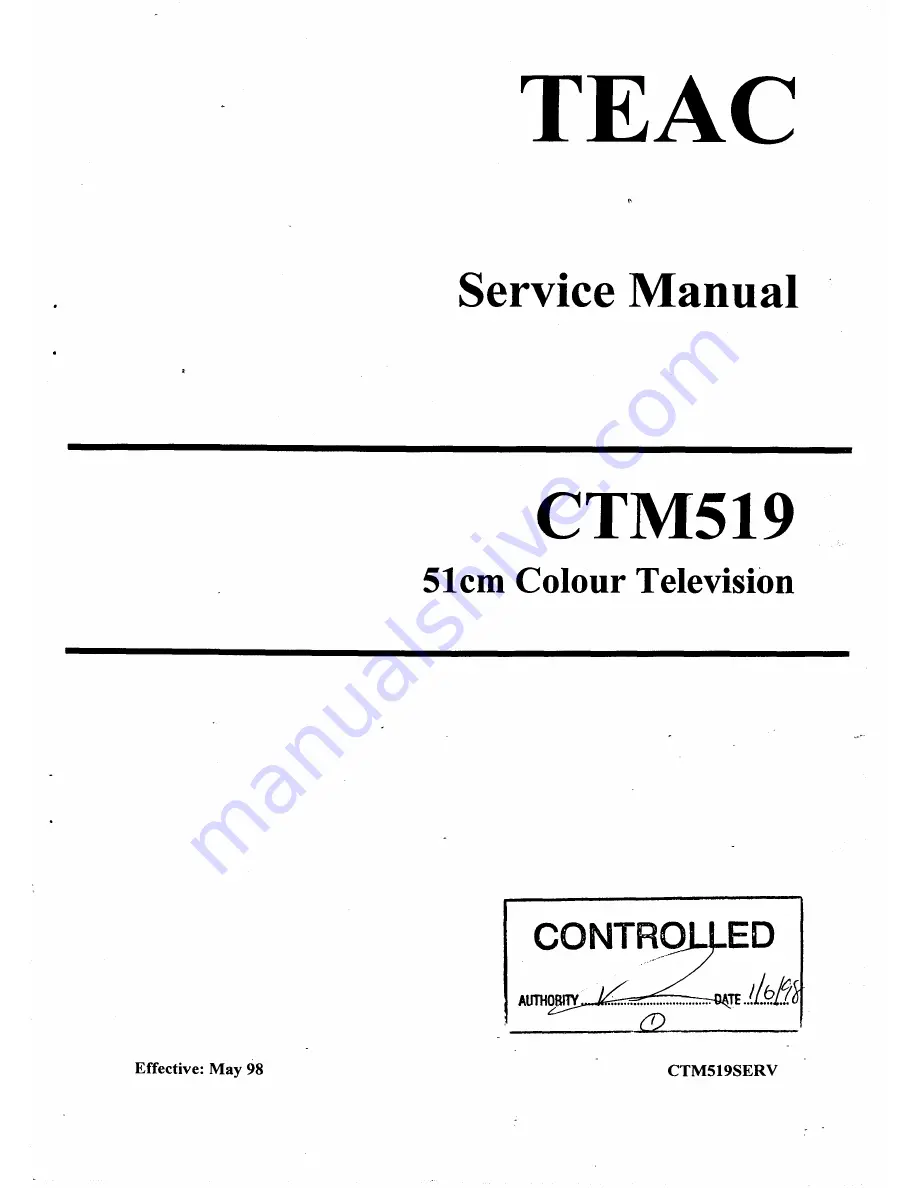 Teac CT-M519 Service Manual Download Page 1