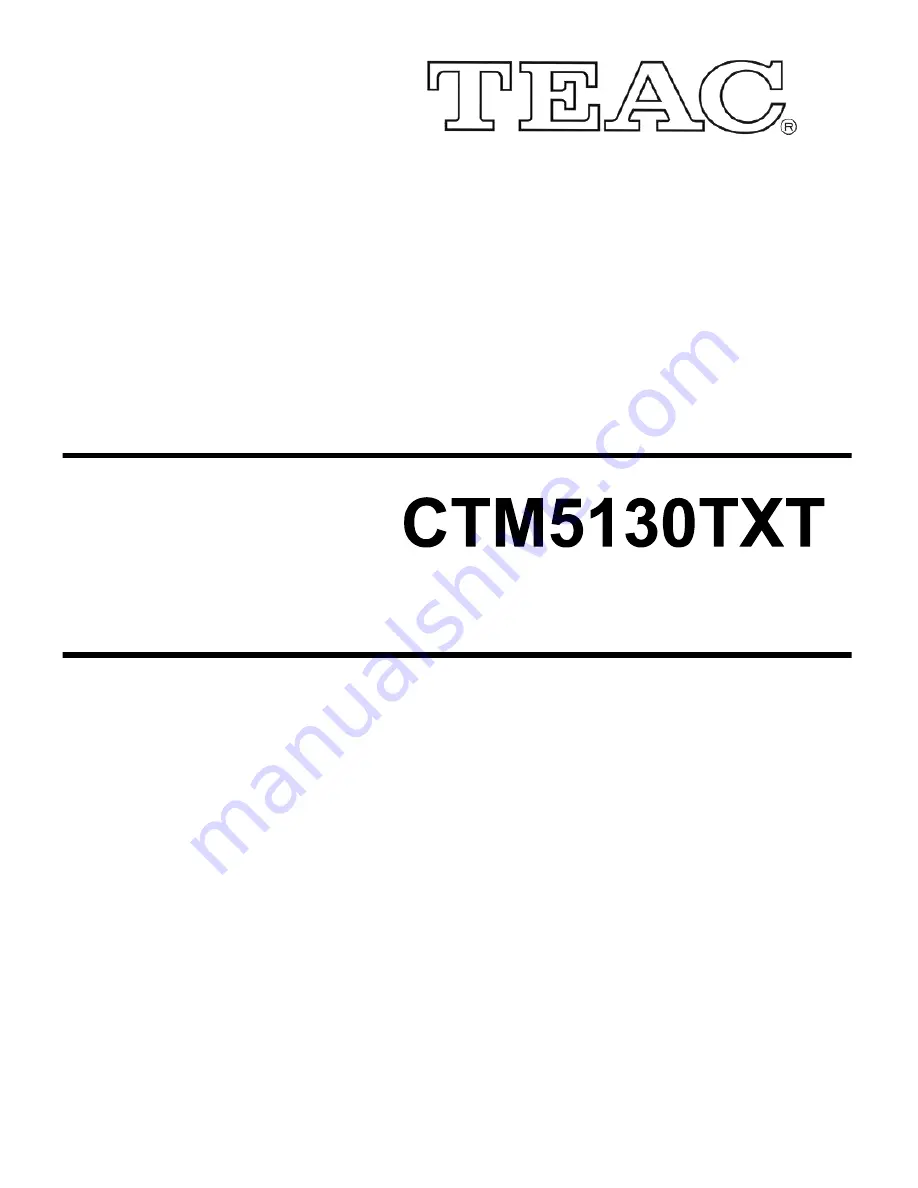 Teac CTM5130TXT Скачать руководство пользователя страница 1