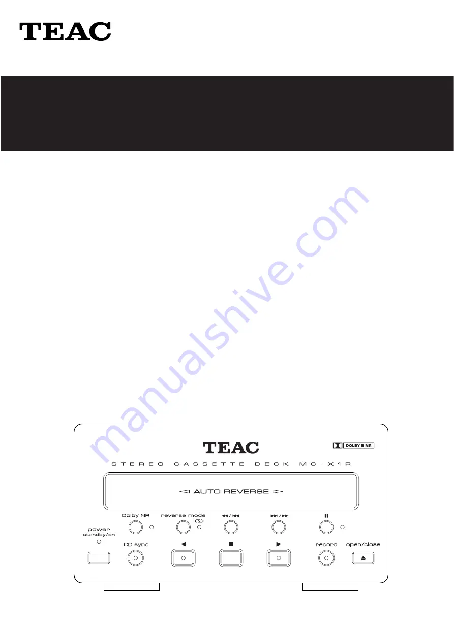 Teac MC-X1R Owner'S Manual Download Page 1