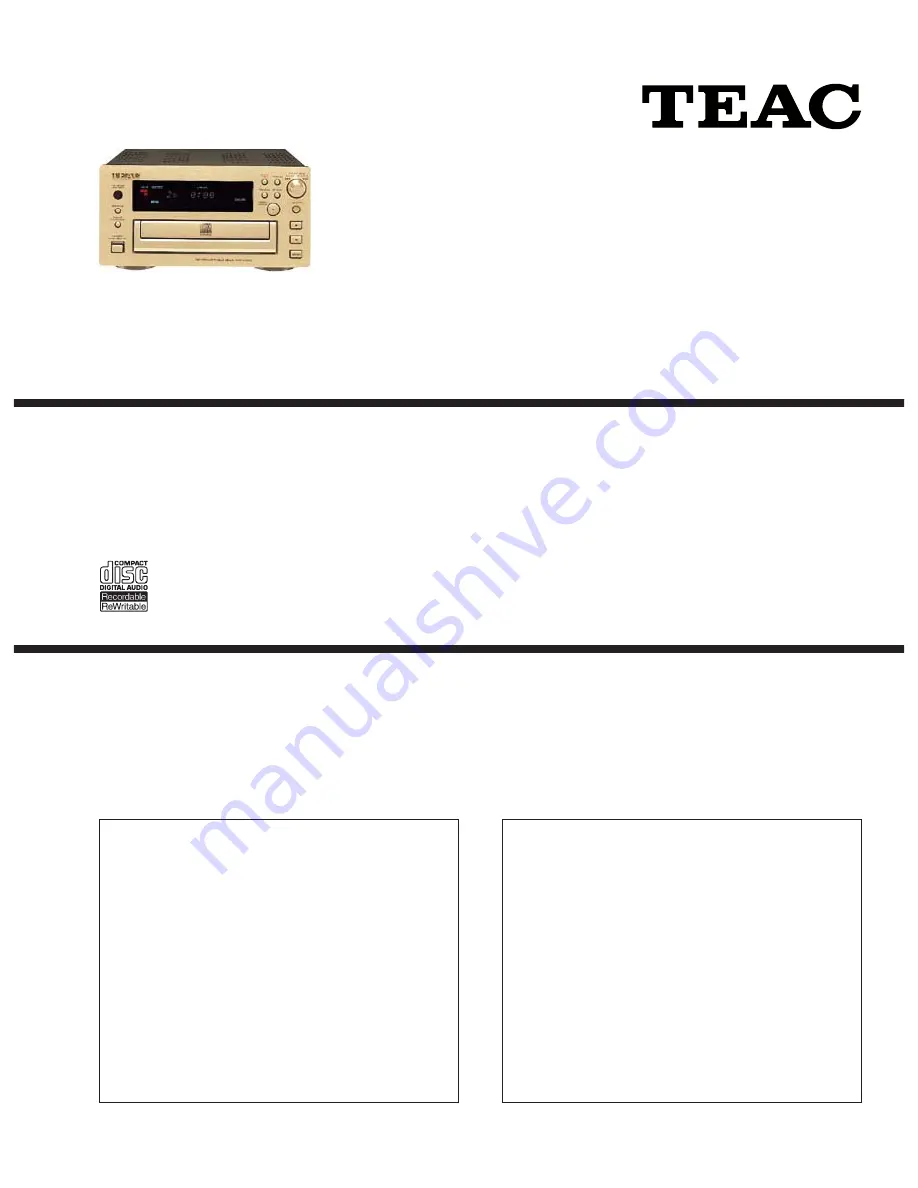 Teac RW-H300 Service Manual Download Page 1