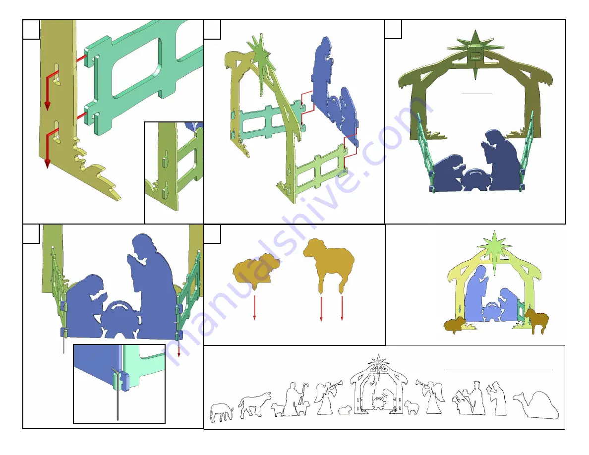 Teak Isle Holy Night Outdoor Nativity Set Assembly Instructions Download Page 2