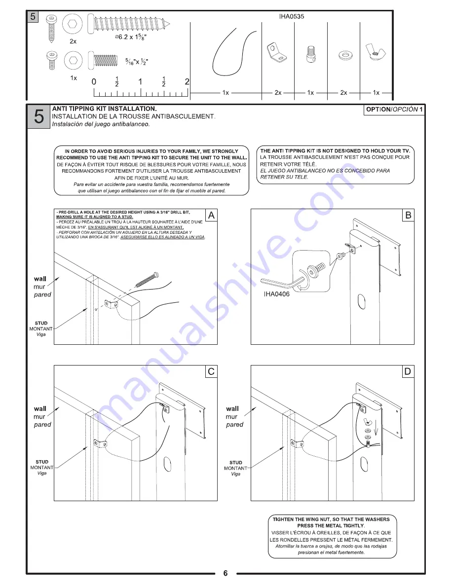 Tech Craft FLEX52W Assembly Instructions Manual Download Page 6