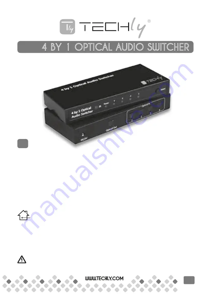 Techly 4 by 1 Optical Audio Switcher Quick Installation Manual Download Page 1