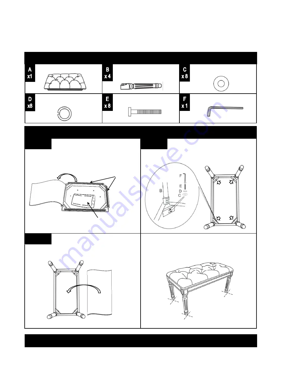 Techni Mobili Bench RTA-OTB04 Assembly Instructions Download Page 1