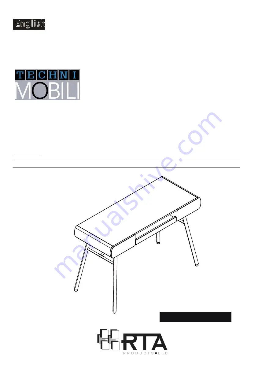 Techni Mobili RTA-1458 Assembly Instruction Manual Download Page 1