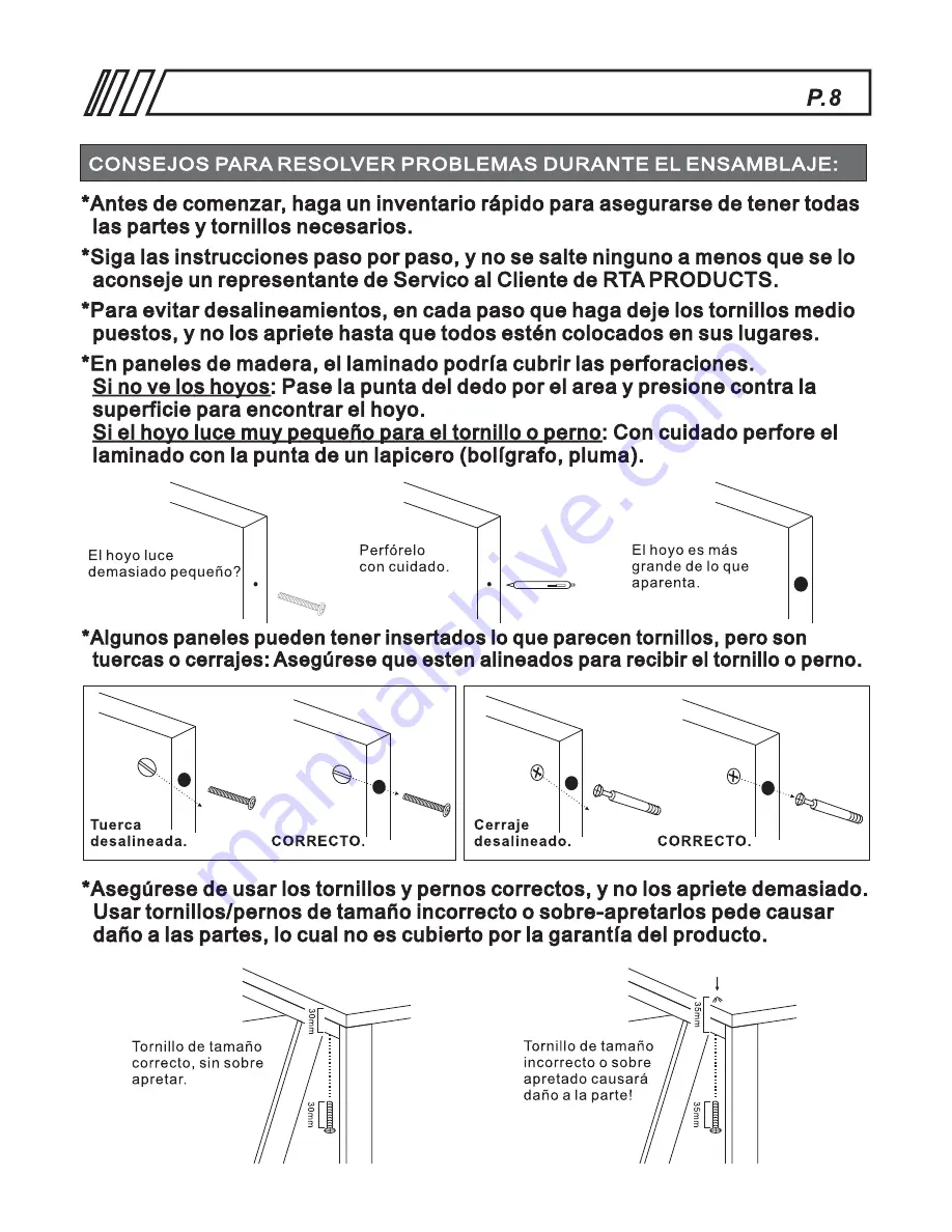 Techni Mobili RTA - 2202 Assembly Instructions Manual Download Page 8