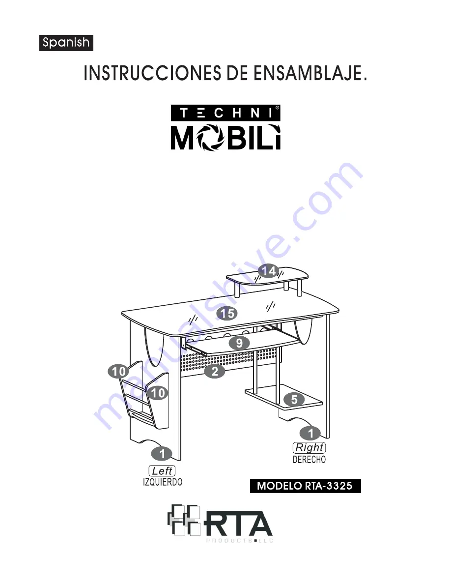 Techni Mobili RTA-3325 Assembly Instructions Manual Download Page 2