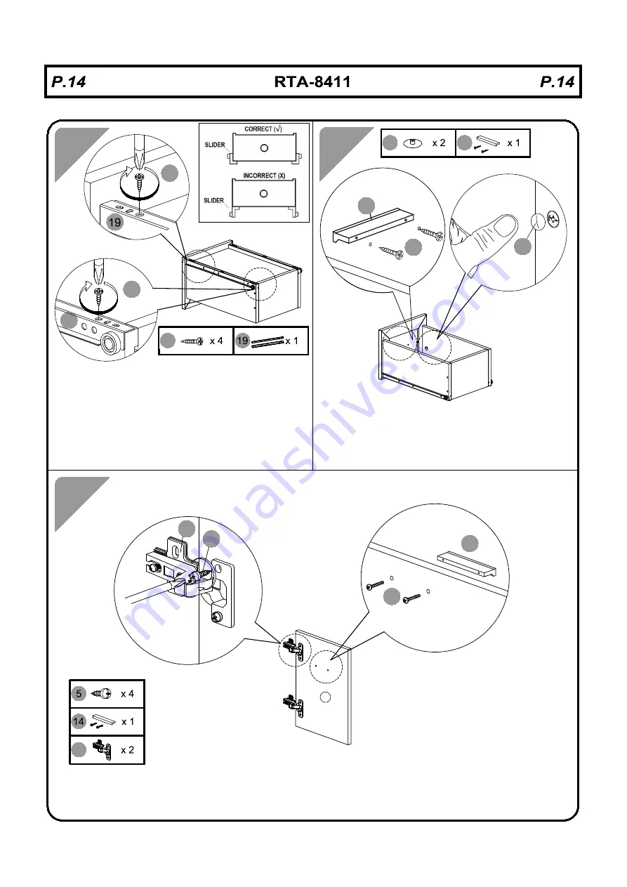 Techni Mobili RTA-8411 Assembly Instructions Manual Download Page 14