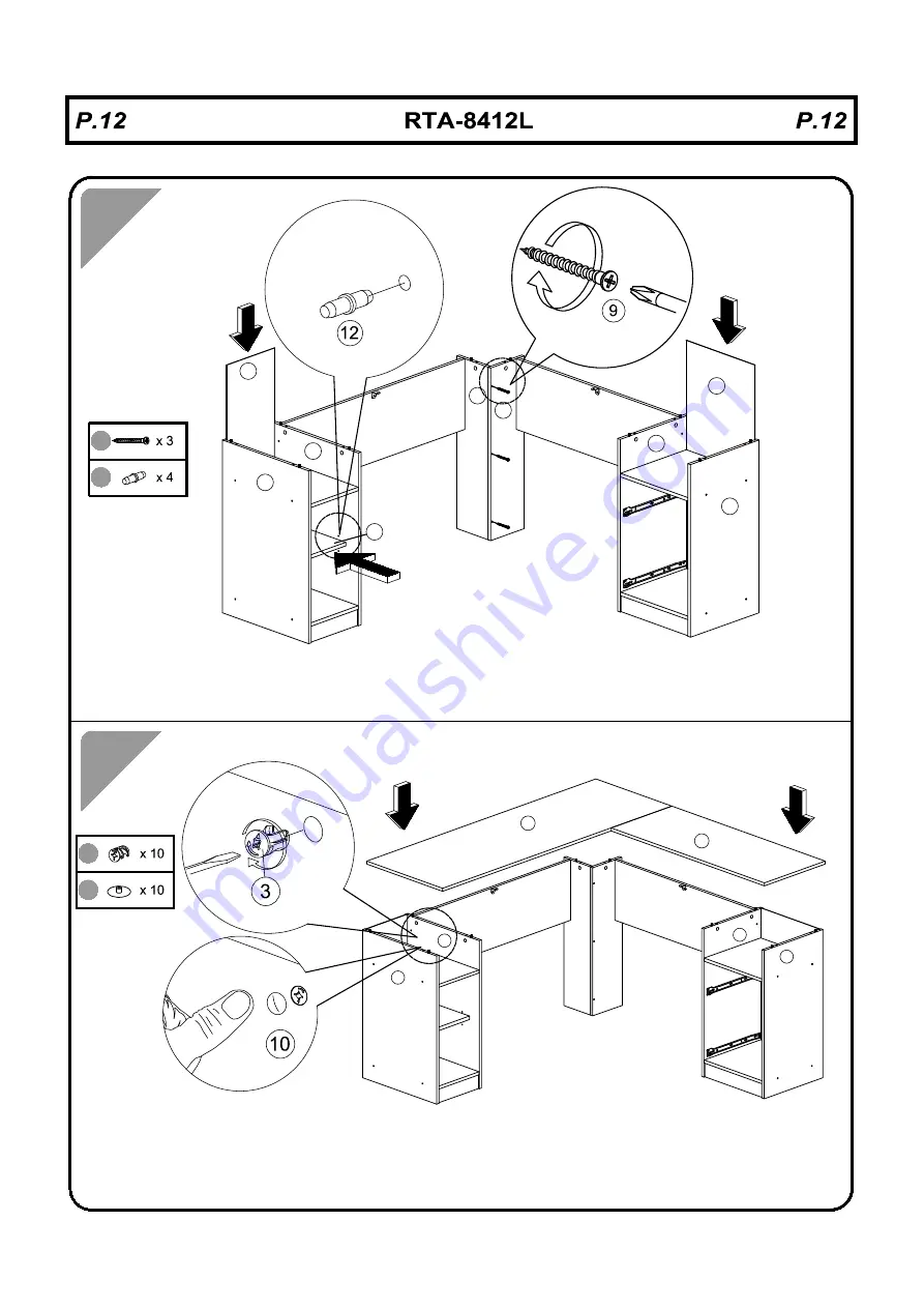 Techni Mobili RTA-8412L Assembly Instructions Manual Download Page 12