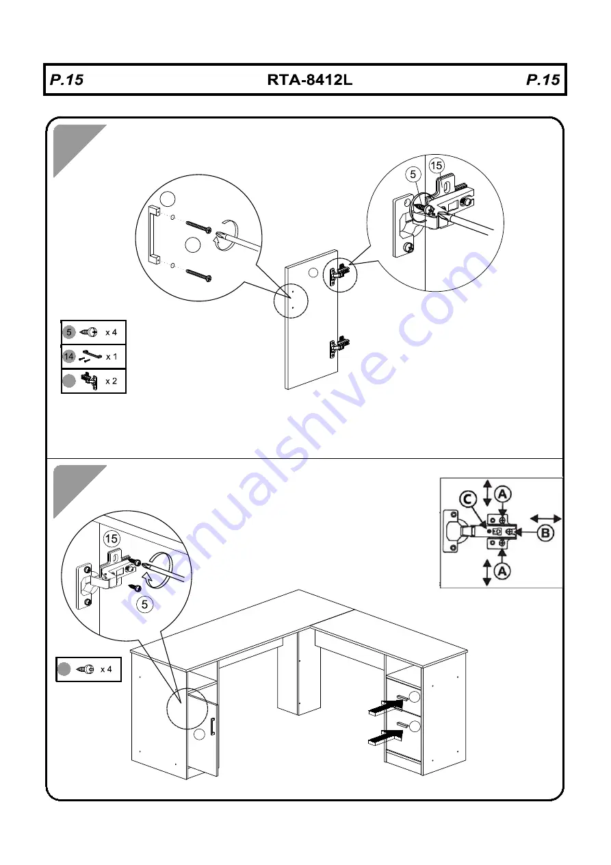 Techni Mobili RTA-8412L Assembly Instructions Manual Download Page 15