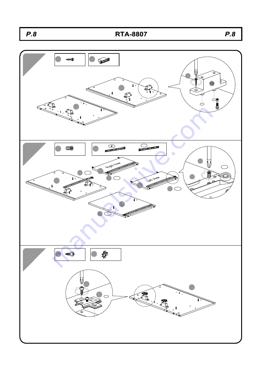 Techni Mobili RTA-8807 Assembly Instructions Manual Download Page 8