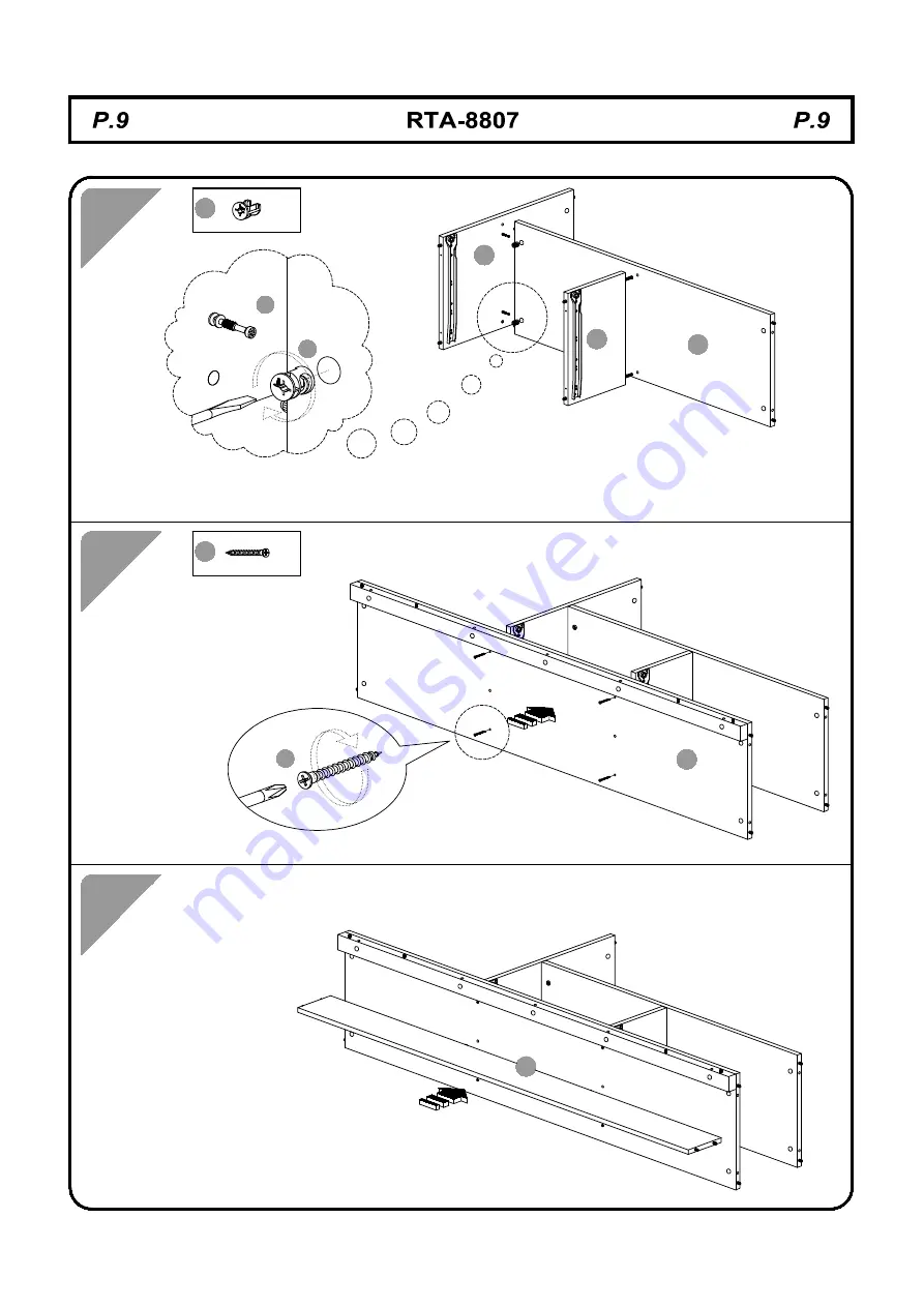 Techni Mobili RTA-8807 Assembly Instructions Manual Download Page 9