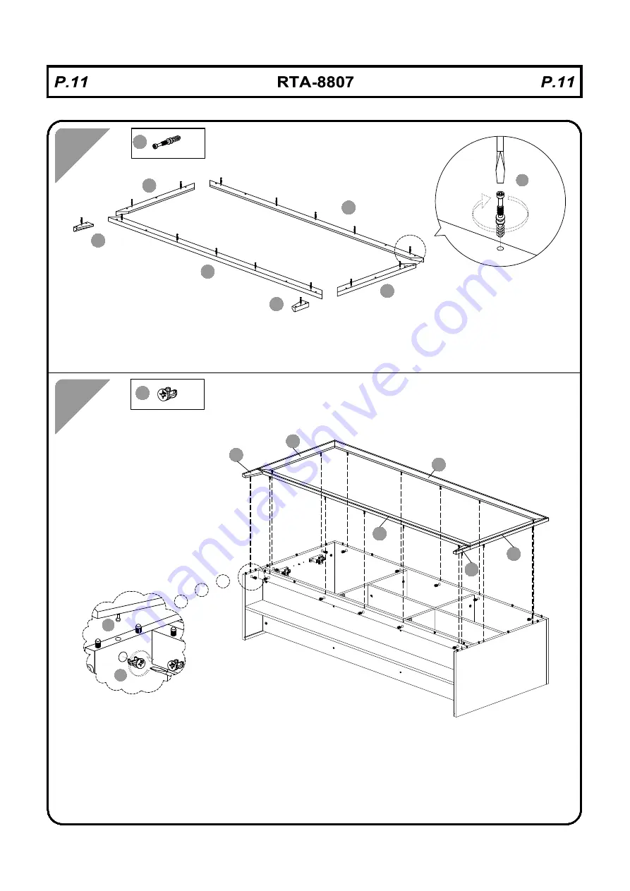 Techni Mobili RTA-8807 Assembly Instructions Manual Download Page 11